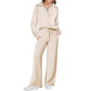 Casual Zipper Long Sleeve Top ＆Pants Two-Piece Set