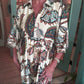 Women's Vintage Print V-Neck Loose Fit Dress