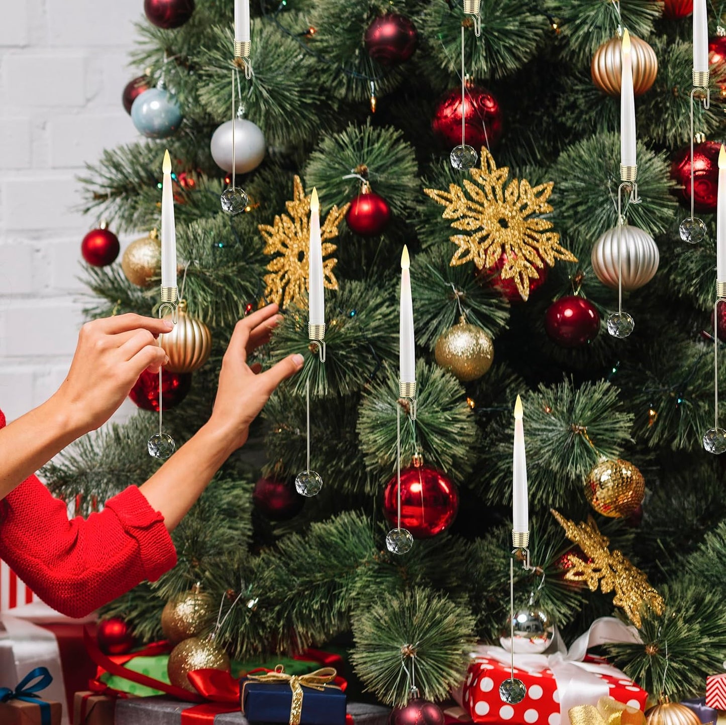 🎁Early Christmas Promotion - 50% OFF🎄Christmas Tree Led Candles with Clear Crystal Ball Hook