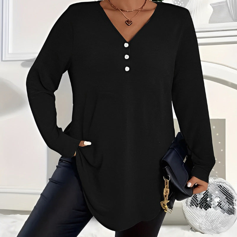 💜 LAST DAY PROMOTION - 50%OFF 💜Women's Buttoned V-Neck Short Sleeve Top