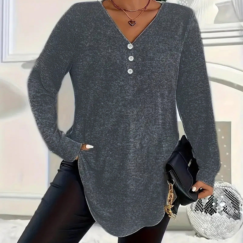 💜 LAST DAY PROMOTION - 50%OFF 💜Women's Buttoned V-Neck Short Sleeve Top