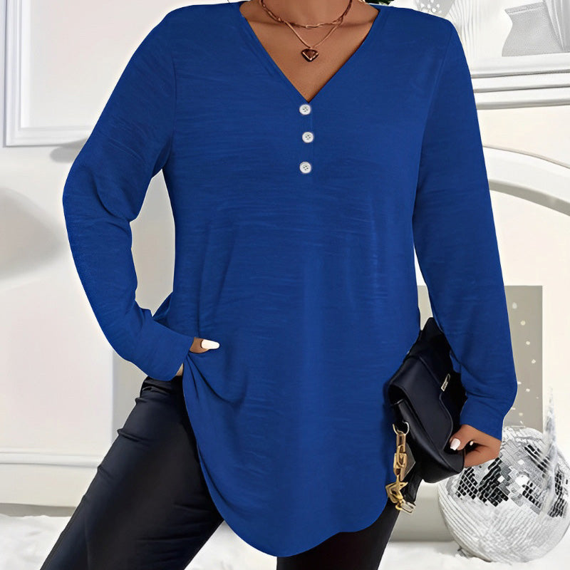 💜 LAST DAY PROMOTION - 50%OFF 💜Women's Buttoned V-Neck Short Sleeve Top