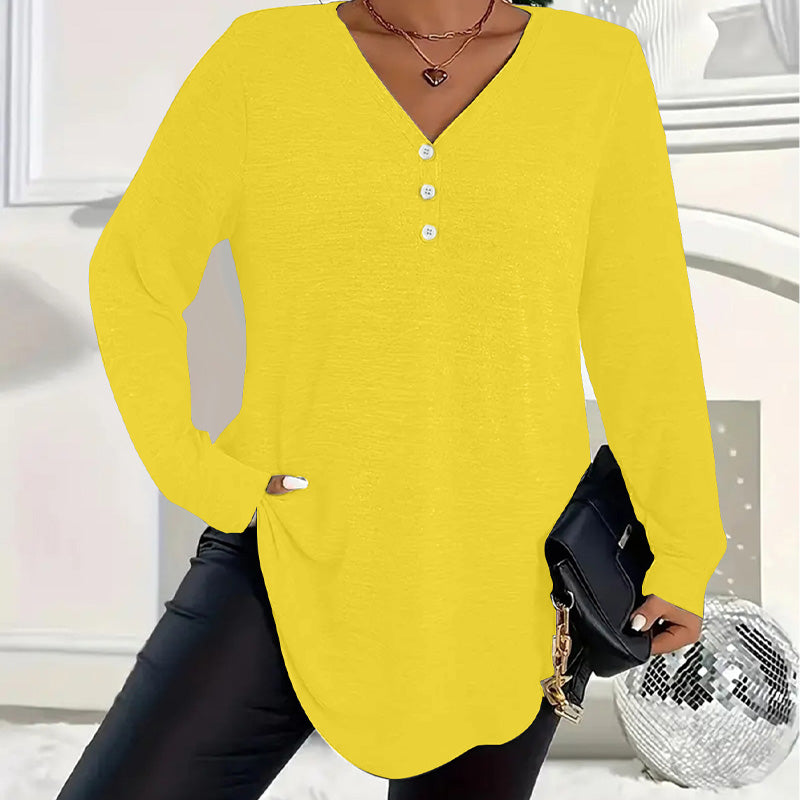 💜 LAST DAY PROMOTION - 50%OFF 💜Women's Buttoned V-Neck Short Sleeve Top