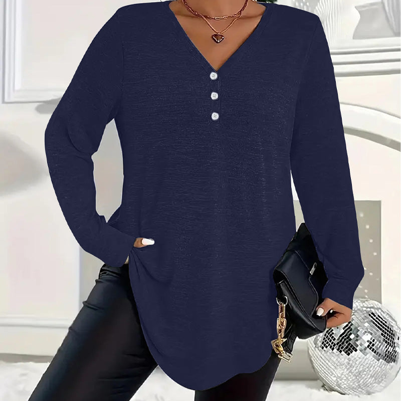 💜 LAST DAY PROMOTION - 50%OFF 💜Women's Buttoned V-Neck Short Sleeve Top