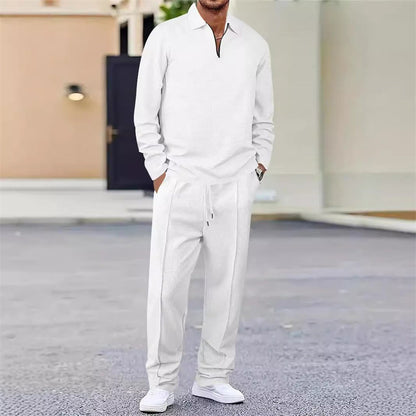 🎉Huge 50% OFF🎉Men’s Waffle Knit Sweatshirt & Straight-Leg Pants Set