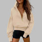 Women's Hooded Sweatshirt with Half zip
