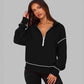 Women's Hooded Sweatshirt with Half zip