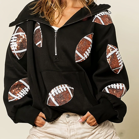 Women's Fashion Sequin Long Sleeve Hoodies