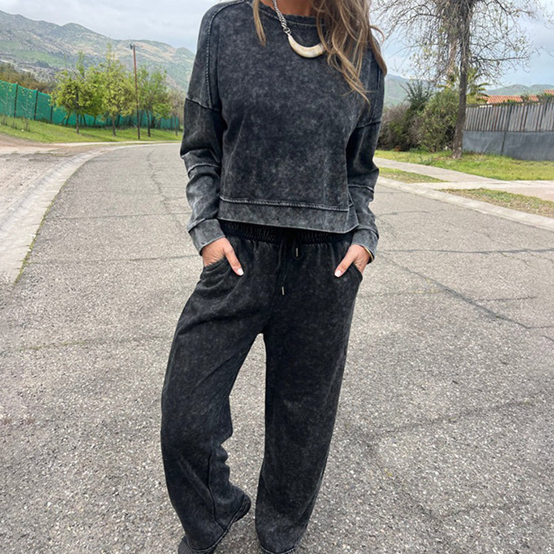 Women's Crewneck Sweatshirt & Drawstring Pants Set
