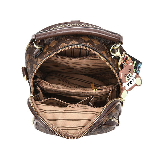 🔥2025 Hot Sale🔥Fashion Diamond-Pattern Print Mini Backpack