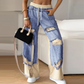 🍁Early Autumn Special Offer✨Patchwork Denim Elastic Drawstring Wide-Leg Pants