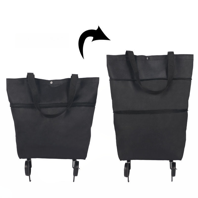 🔥Limited Offer ￡8.99!!⚡50K+ SOLD!🛍️2-in-1 Convertible shopping tote – hides wheels, holds 20kg, expands with zipper!
