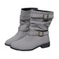 Women's Denim Buckle Strap Ankle Boots