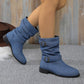 Women's Denim Buckle Strap Ankle Boots