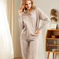 Women's V-Neck Sweater & High-Waist Pants 2-Piece Set