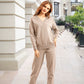 Women's V-Neck Sweater & High-Waist Pants 2-Piece Set