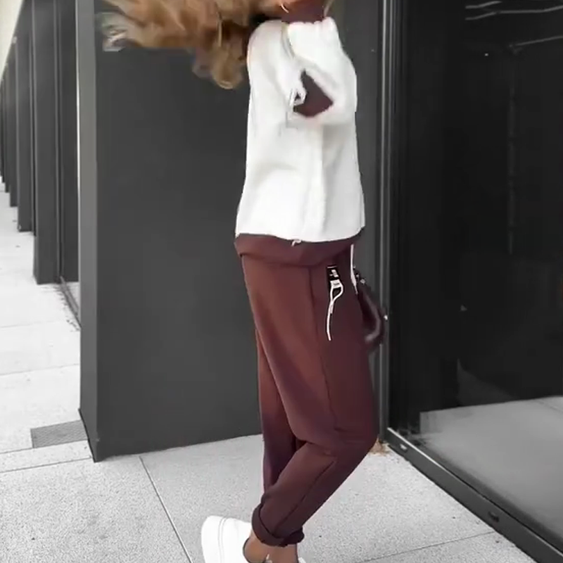 🍁Early Autumn Special Offer-Color-Block Pullover Hoodie & Jogger Pants Set
