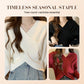 💥High-quality women's clothing-Chic V-Neck Long Sleeve Wrap Front Sweater