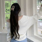 💥High-quality women's clothing-Chic V-Neck Long Sleeve Wrap Front Sweater