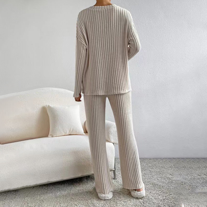 🔥New Arrivals: 50% Off-Women’s Knit V-Neck Top and Straight-Leg Pants Set