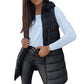 ✨ Women’s Long Puffer Vest (Zip-Up) – Easy to put on and take off with a zipper, long length for waist protection and warmth, ideal for layering in autumn and winter.