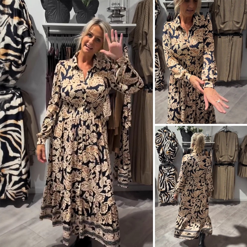 👗Limited-time offer: 50% off-Graceful Floral Print Long Sleeve Dress