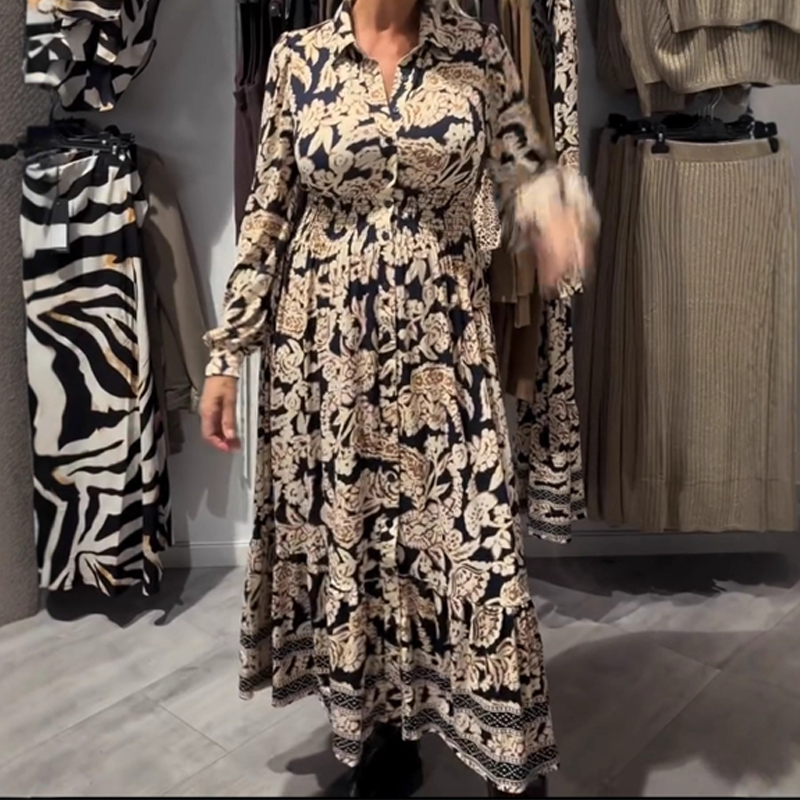 👗Limited-time offer: 50% off-Graceful Floral Print Long Sleeve Dress