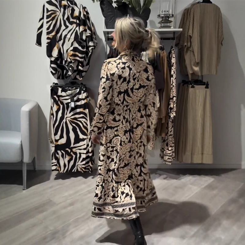 👗Limited-time offer: 50% off-Graceful Floral Print Long Sleeve Dress