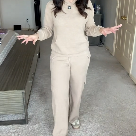 💜 LAST DAY PROMOTION - 50%OFF 💜 Women’s Hooded Long-Sleeve Tops ＆ Pants 2-Piece Set