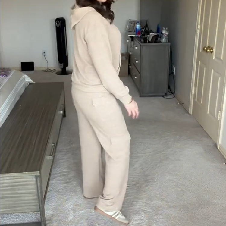 💜 LAST DAY PROMOTION - 50%OFF 💜 Women’s Hooded Long-Sleeve Tops ＆ Pants 2-Piece Set