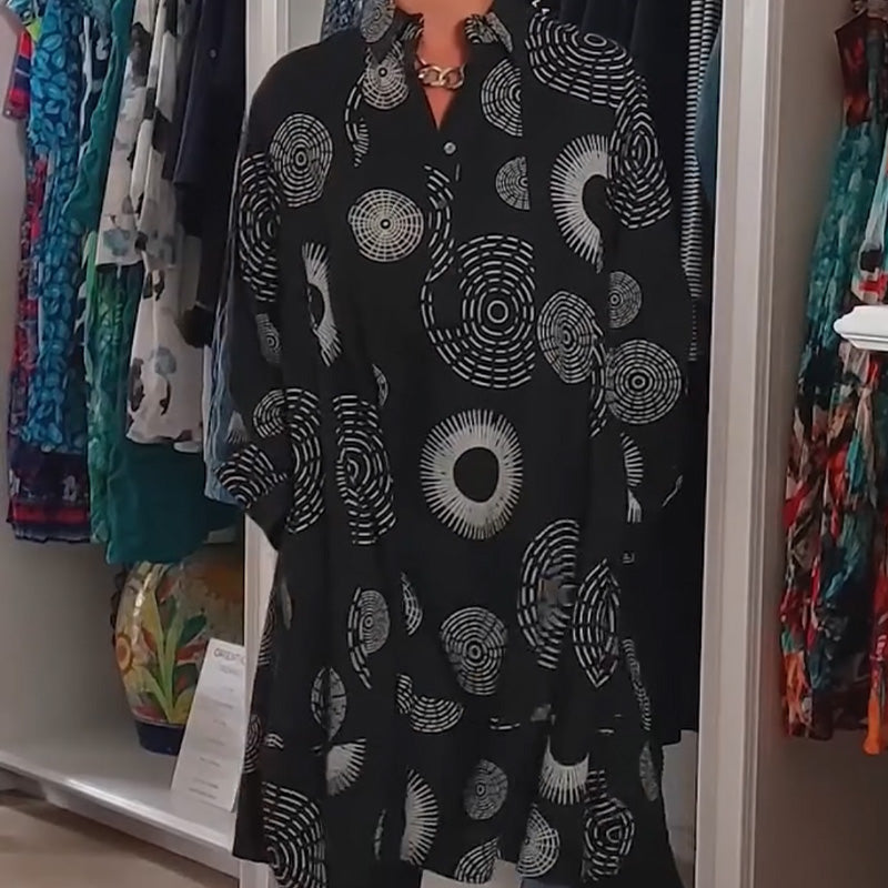 🌸Limited-time discount-Elegant Printed Long Sleeve Dress