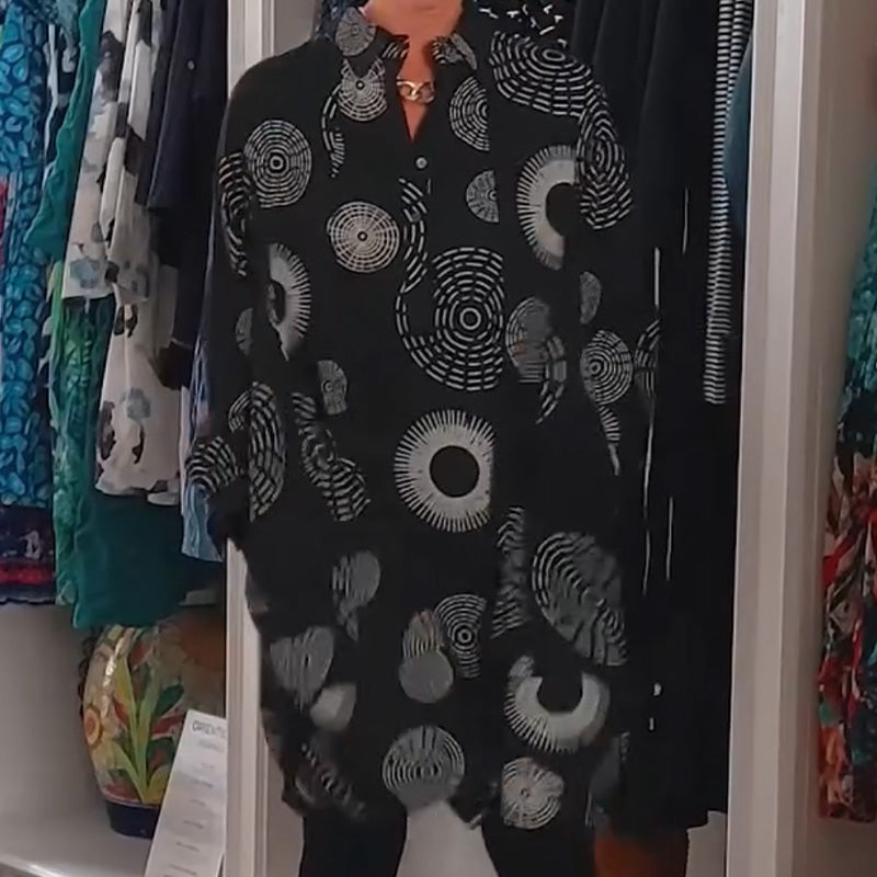 🌸Limited-time discount-Elegant Printed Long Sleeve Dress