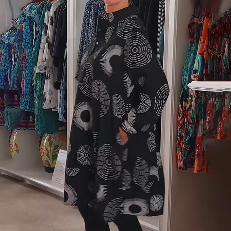 🌸Limited-time discount-Elegant Printed Long Sleeve Dress
