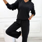 🔥New Arrivals: 50% Off-Striped V-neck Top & Wide Pants Suit
