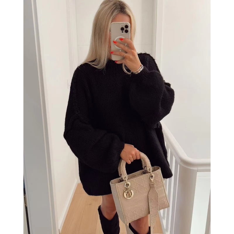 🔥New arrivals now on sale-Women's Warm Mock Neck Loose Fit Sweater
