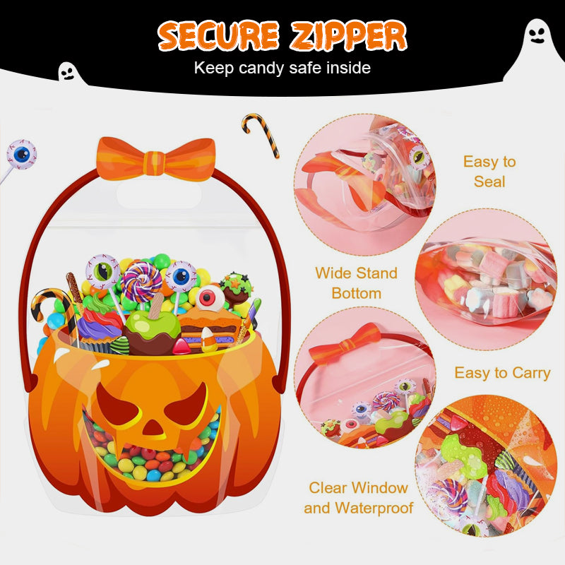👻Halloween Bestsellers-Halloween Transparent Pumpkin Favor Bags