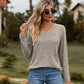 💥Limited-time offer: 50% off-Women's V-Neck Long Sleeve Top