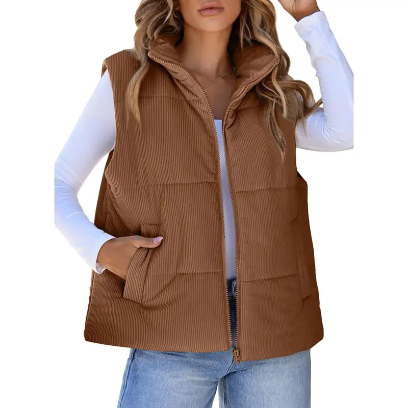 💥New High-Quality Women's Clothing-Women’s Casual Comfortable Zip-Up Vest