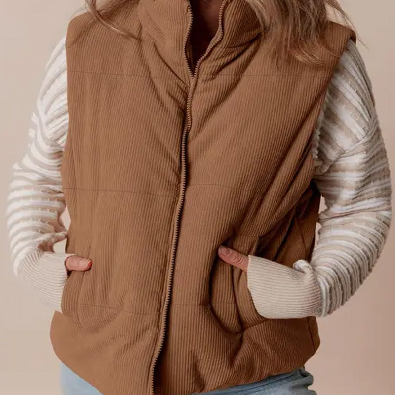 💥New High-Quality Women's Clothing-Women’s Casual Comfortable Zip-Up Vest