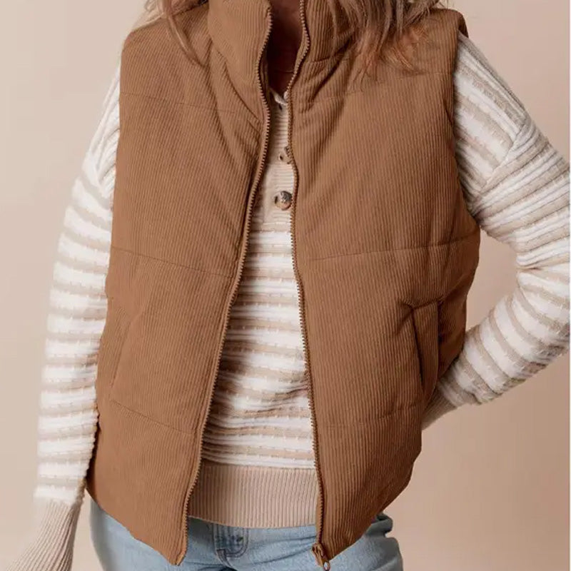 💥New High-Quality Women's Clothing-Women’s Casual Comfortable Zip-Up Vest