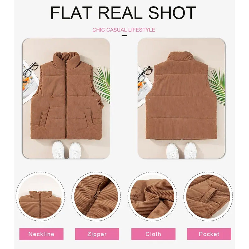 💥New High-Quality Women's Clothing-Women’s Casual Comfortable Zip-Up Vest