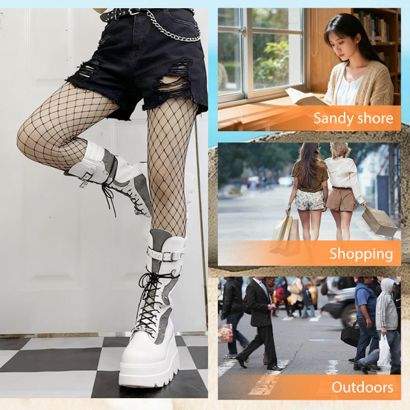 👢New arrivals selling worldwide-Women's Punk-Style Chunky Heel Mid-Calf Boots