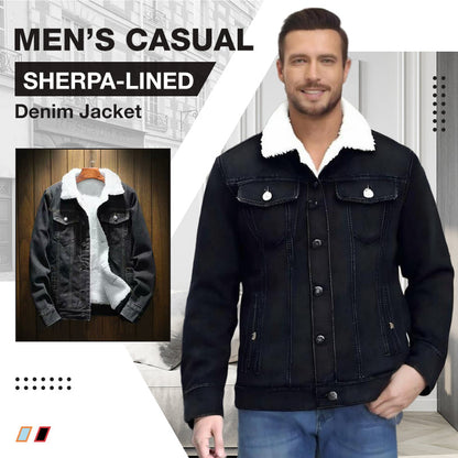 💥New Arrival Special: 50% Off-Men’s Casual Sherpa-Lined Denim Jacket
