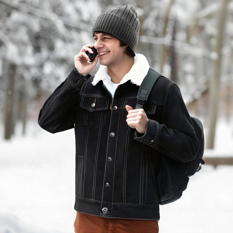 💥New Arrival Special: 50% Off-Men’s Casual Sherpa-Lined Denim Jacket