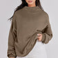 Women's Mock Neck Long Sleeve Pullover Sweatshirt
