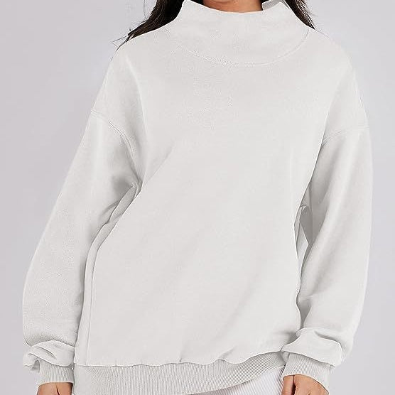 Women's Mock Neck Long Sleeve Pullover Sweatshirt