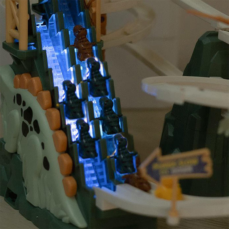 🎁[Perfect Gift]Completely upgraded-Electric Dual Track Dinosaur Slide