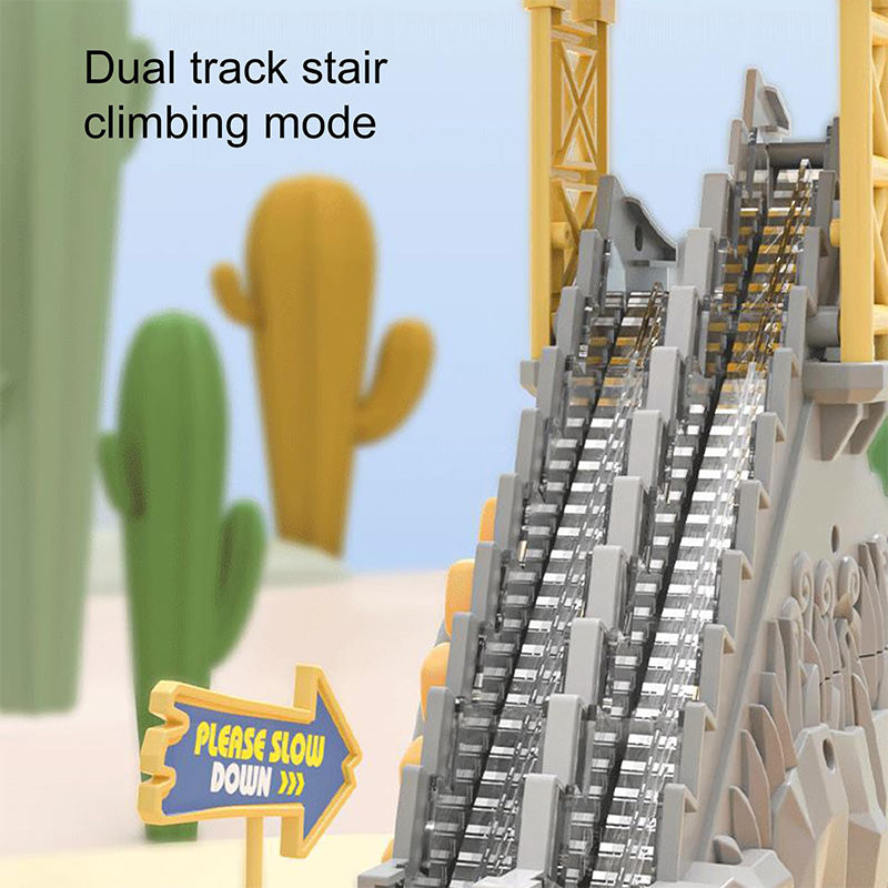 🎁[Perfect Gift]Completely upgraded-Electric Dual Track Dinosaur Slide