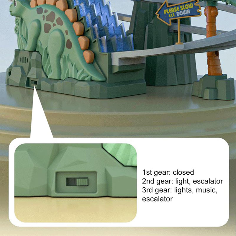 🎁[Perfect Gift]Completely upgraded-Electric Dual Track Dinosaur Slide