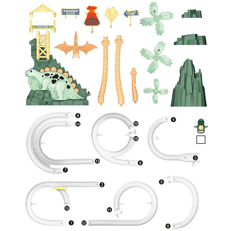 🎁[Perfect Gift]Completely upgraded-Electric Dual Track Dinosaur Slide